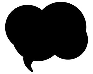 シンプルなカラーの吹き出し　雲形