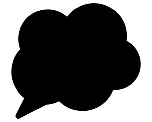 シンプルなカラーの吹き出し　雲形