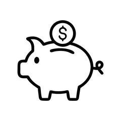 Piggy Bank Savings Icon Representing Financial Planning and Money Management