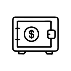 Vault with Dollar Symbol Icon Representing Secure Money Storage and Financial Protection