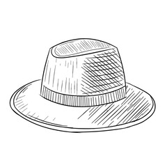 Cowboy hat vector line art hand drawn illustration 