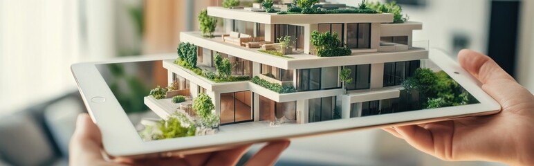 Modern Architectural Design Visualization on Tablet