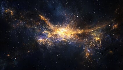 Fototapeta premium Cosmic nebula, vibrant colors, star dust