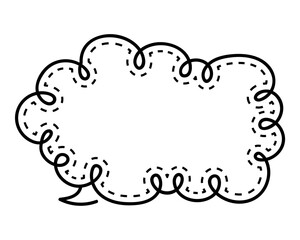 シンプルな点線付き吹き出し　雲形