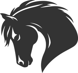 Animal drawing silhouette of a horse vector