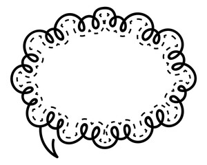 シンプルな点線付き吹き出し　雲形