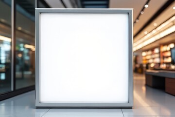 Fototapeta premium Blank Modern Signage in a Retail Environment Mockup for Advertising