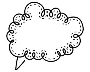 シンプルな点線付き吹き出し　雲形