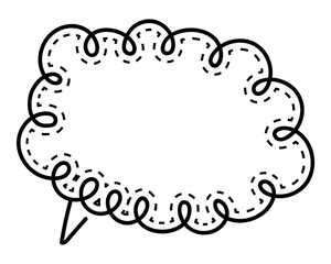 シンプルな点線付き吹き出し　雲形