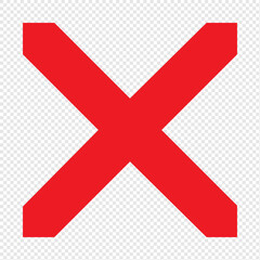 Obraz premium red cross vector icon x. The red sign is wrong. Yes singing. There is no wrong symbol.