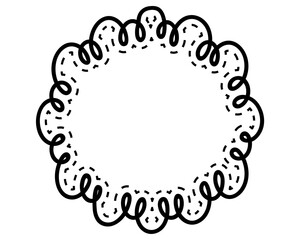 シンプルな点線付き吹き出し　雲形