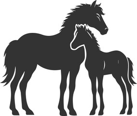 Animal drawing silhouette of a horse vector