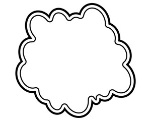 シンプルな二重線の吹き出し　雲形