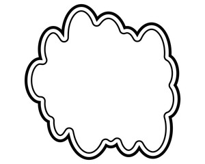 シンプルな二重線の吹き出し　雲形