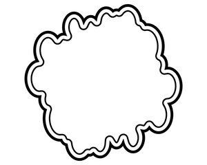 シンプルな二重線の吹き出し　雲形