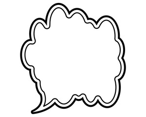 シンプルな二重線の吹き出し　雲形