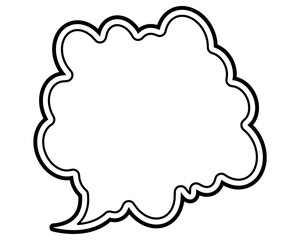 シンプルな二重線の吹き出し　雲形