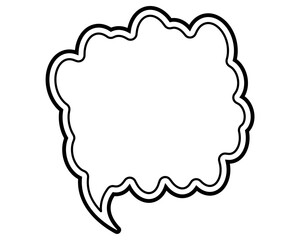 シンプルな二重線の吹き出し　雲形