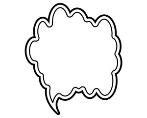 シンプルな二重線の吹き出し　雲形