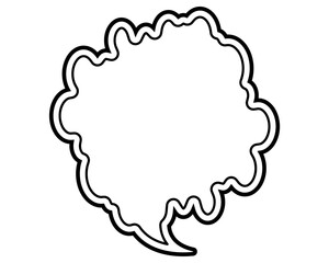 シンプルな二重線の吹き出し　雲形