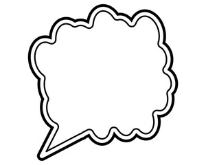 シンプルな二重線の吹き出し　雲形
