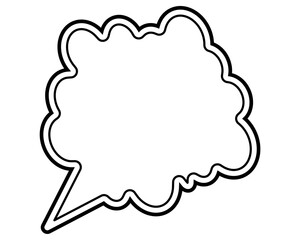 シンプルな二重線の吹き出し　雲形