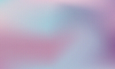 Pastel colored with White Gradient Blurred with Grainy Noise Texture background. Abstract pink, purple, blue, yellow, and teal colorful design.