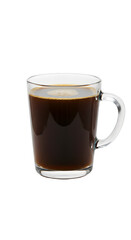 Isolated Photo of Coffee in Transparent Glass on Transparent Background