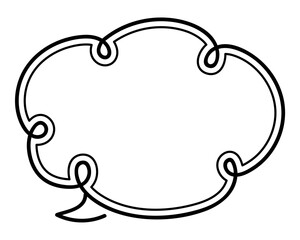 シンプルな二重線の吹き出し　雲形