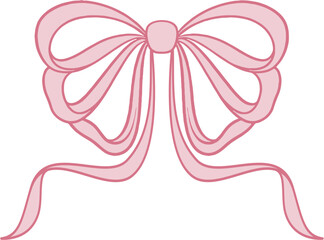 Vector illustration of a pink ribbon bow.