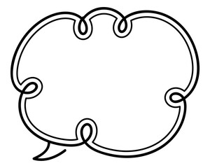 シンプルな二重線の吹き出し　雲形