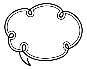 シンプルな二重線の吹き出し　雲形