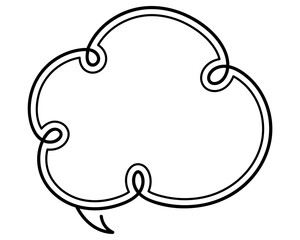 シンプルな二重線の吹き出し　雲形