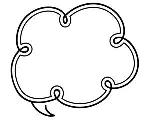 シンプルな二重線の吹き出し　雲形