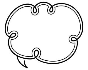 シンプルな二重線の吹き出し　雲形