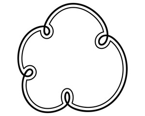 シンプルな二重線の吹き出し　雲形