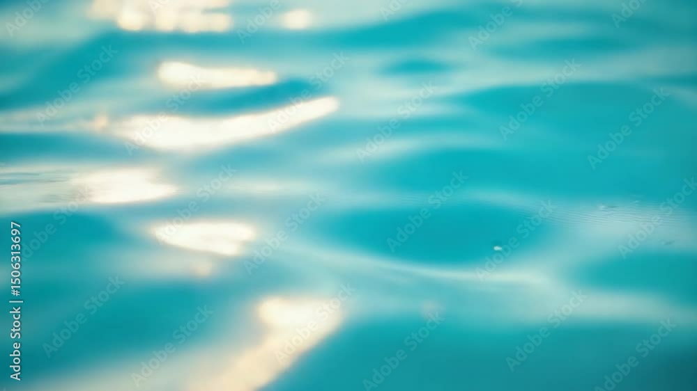Poster serene aqua waves glimmering under soft light with sparkling reflections creating a tranquil and ref