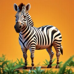 an AI Image Generator, Adorable Cartoon Zebra Character