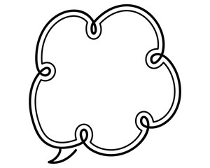 シンプルな二重線の吹き出し　雲形