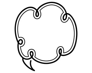 シンプルな二重線の吹き出し　雲形