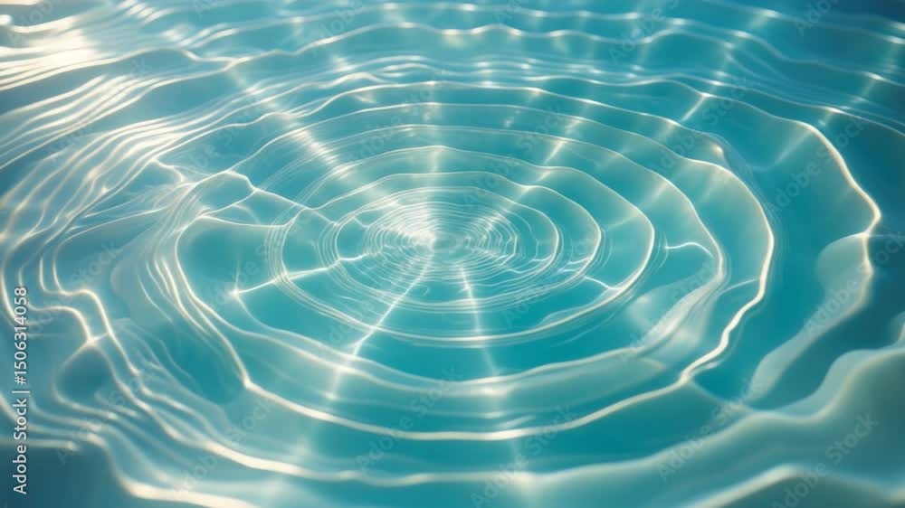 Poster close-up view of tranquil water surface with gentle ripples reflecting light, creating a serene and 