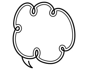 シンプルな二重線の吹き出し　雲形