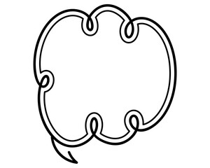 シンプルな二重線の吹き出し　雲形