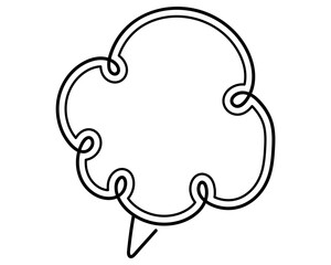 シンプルな二重線の吹き出し　雲形