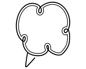 シンプルな二重線の吹き出し　雲形