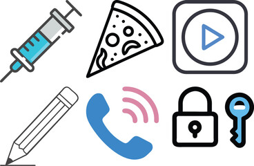 Combined 2x3 Grid Vector Design with CMYK Colors and Helvetica Courier Fonts