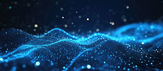 Abstract blue digital wave patterns