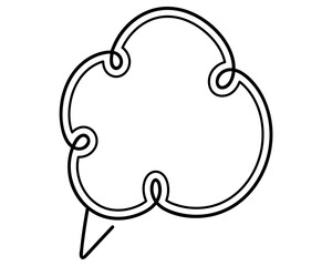 シンプルな二重線の吹き出し　雲形