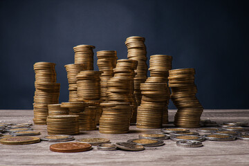 Pilas de monedas
