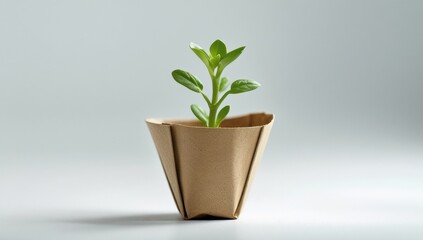 Obraz premium Plántula en semillero de cartón .